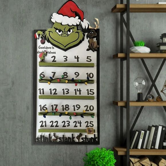 DR. Seuss Christmas Grinch Countdown Calendar Large Christmas Decor Holiday NIB - Picture 3 of 6